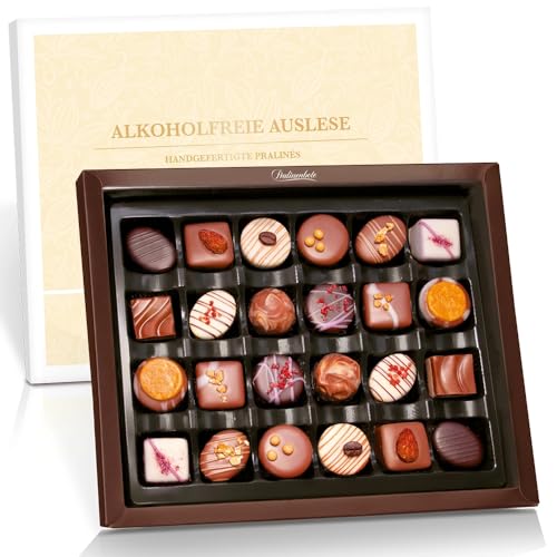 Pralinenbote Genussmanufaktur – Alkoholfreie Auslese mit 24 handgefertigten Pralinen deutscher Chocolatiers, das exklusive Pralinen Geschenk von Pralinenclub