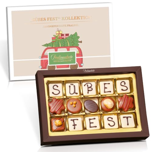 Pralinenbote Genussmanufaktur - SÜßES FEST Geschenkbox Weihnachten mit 15 Pralinen deutscher Chocolatiers, das Pralinen Geschenk (SÜßES FEST, 180 g) von Pralinenclub