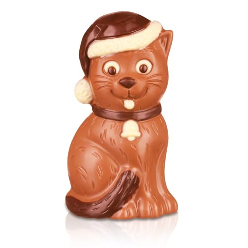 Pralinenbote Genussmanufaktur – Weihnachtskatze aus Vollmilchschokolade - 75 g Schokolade - Das Schokoladen Geschenk zu Nikolaus und Weihnachten aus der Manufaktur von Pralinenclub