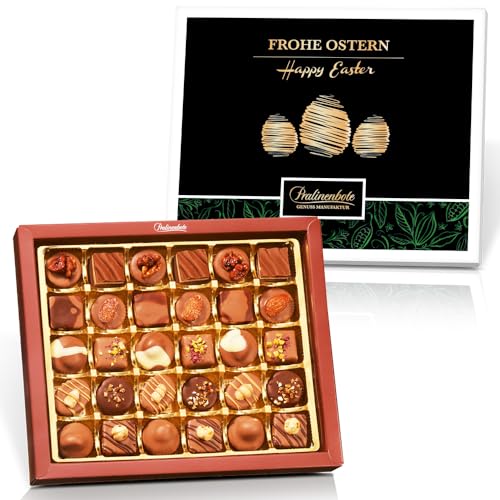 Pralinenbote – Nuss & Nougat mit 30 handgefertigten Pralinen deutscher Chocolatiers, das Pralinen Geschenk zu Ostern, 330g von Pralinenclub