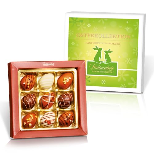 Pralinenbote - Osterkollektion mit 9 handgefertigten Pralinen Eiern deutscher Chocolatiers, das Pralinen Geschenk zu Ostern, 110g (Ostern, 9 Pralinen) von Pralinenclub