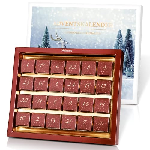 Pralinenbote - Pralinen Adventskalender 2024 mit 24 handgefertigten Pralinen deutscher Chocolatiers, das Pralinen Geschenk (Adventskalender) von Pralinenclub