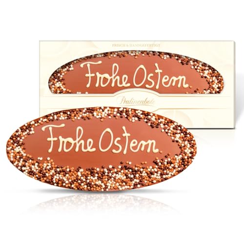 Pralinenbote – Schokolade "Frohe Ostern" - Das Geschenk zu Ostern für Ihre Liebsten, die edle Osterei Schokolade, 19,5 cm groß, 100g (Frohe Ostern, 1 x Schoko-Tafel) von Pralinenclub