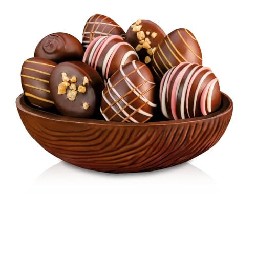 Pralinenbote – Zartbitter-Osternest mit 10 handgefertigten Pralinen deutscher Chocolatiers, das Pralinen Geschenk zu Ostern, 165g (Zartbitter-Osternest, 10 Pralinen) von Pralinenclub