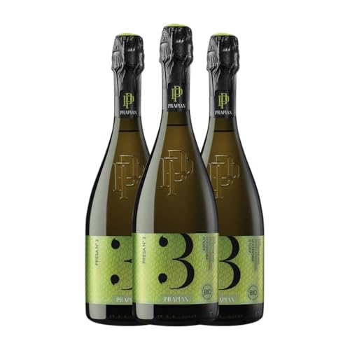 Prapian Presa Nº 3 Glera Brut Asolo Prosecco 75 cl Weißer Sekt (Karton mit 3 Flaschen von 75 cl) von Prapian