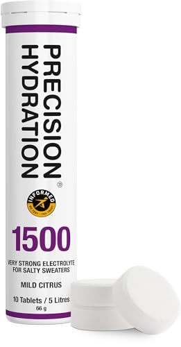 Precision Hydration Elektrolytgetränk - Mehrfachstärke Brauseelektrolyttabletten - Bekämpft Krämpfe - Kalorienarm, Glutenfrei, Vegan/Vegetarisch - (1500mg/l - Lila Rohr), 1 Tube mit 10 Tabletten von Precision Hydration