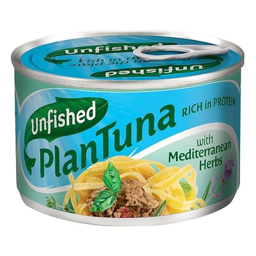 Unfished - Vegane Thunfischkonserven - PlanTuna Mediterran - 150g (125g Abtropfgewicht) | Omega 3 aus Algen von Prefera Foods