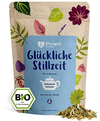 BIO Stilltee für die Muttermilchzeit - mit Bockshornklee, Lemongras, Fenchel, Anis, Kümmel - von PregniVital® - 80g von PregniVital