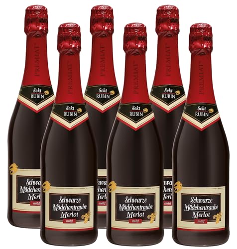 Schwarze Mädchentraube Merlot Sekt mild (6 x 0,75 l) von Grace nnvg