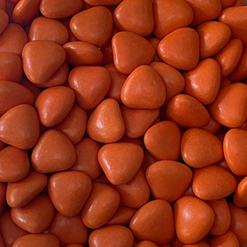 Herzdragees orange 1 kg - Gastgeschenk Hochzeit orange Bonboniere Candy Bar Give Away - Schokoherzen orange Schokoladenherzen Schokolinsen Herz Schokodragees - Alternative zu Hochzeitsmandeln orange von Premium Weddings