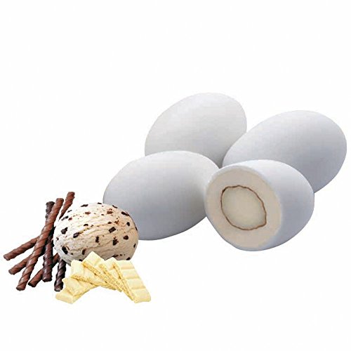 Hochzeitsmandeln 1 kg Stracciatella weiß (für ca. 43-45 Gastgeschenke) - Gastgeschenke Hochzeit Bonboniere Give Aways Zuckermandeln - griechische Koufeta für italienische Confetti französische Dragees von Premium Weddings