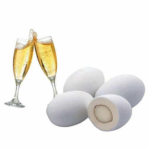 Hochzeitsmandeln 500 g Prosecco weiß (für ca. 21-23 Gastgeschenke) - Gastgeschenke Hochzeit Bonboniere Give Aways Schokomandeln - griechische Koufeta italienische Confetti französische Dragees von Premium Weddings