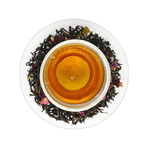 PremiumTEE Schwarzer aromatisierter Tee Schwarzer Tee Himbeere mit Rose (100g) von PremiumTEE