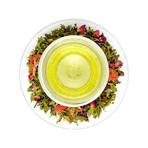 PremiumTEE aromatisierter Grüner Tee Erdbeeren in Champagner (100g) von PremiumTEE