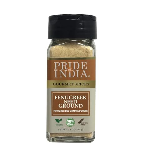 Pride Of India - Bio-Bockshornkleesamen gemahlen - 80 g kleines Dual-Siebglas - Authentisches indisches veganes Gewürz - Gluten- und GVO-frei von Pride Of India