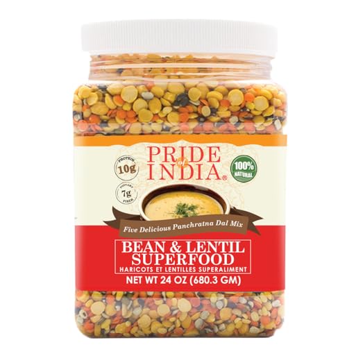 Pride Of India - Fünf Bean & Lentil Supernahrungs 1,5 Pfund (680 g) -Natural und gesunde indische gewachsen fünf-split Bohnen und Linsen Mischung (Panchrattan Dal) von Pride Of India