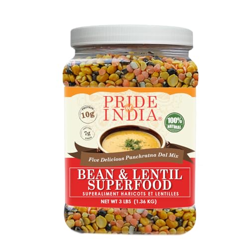 Pride Of India Indian Bean und Linsen Super Food köstlich fünf Panchratna dal, 3 Pfund Glas mischen von Pride Of India