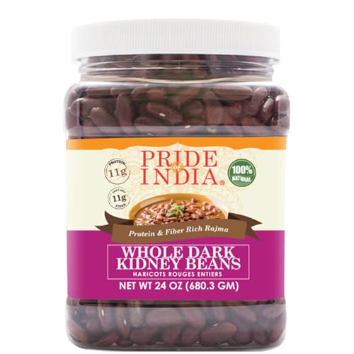 Pride Of India - Whole dunkle Bohnen -1,5 lbs (680 g) Jar - Top usw. geeignet für Tacos, Salate, Curries, gekochter Reis - kalorienarm und fettarm - Sehr gutes Preis-Leistungs-Verhältnis von Pride Of India