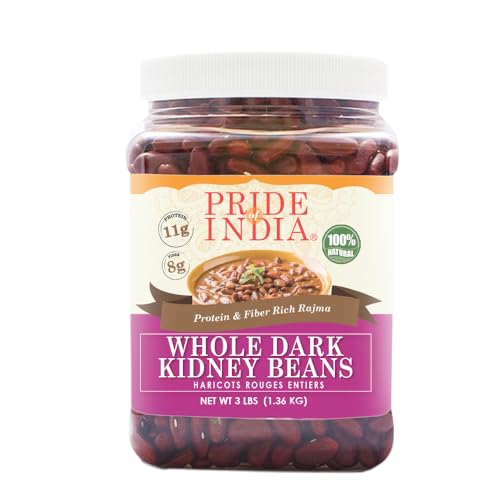 Pride Of India - Whole dunkle Bohnen -3 lbs (1360 g) Jar - Best für Tacos, Salate, Curries, gekochter Reis - kalorienarm und fettarm - Sehr gutes Preis-Leistungs-Verhältnis von Pride Of India
