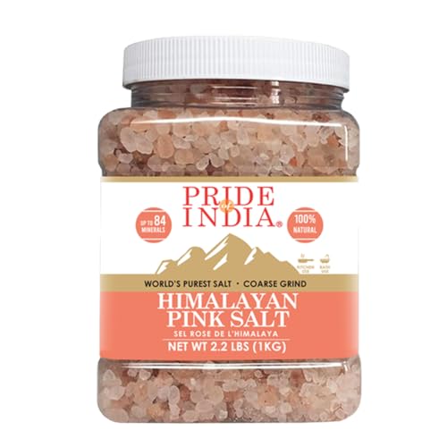 Pride Of India reines rosa Salz angereicherte w / 84+ natürliche Gesteinsmehle, Salzkette Pakistan,grobe Mahlung 2,5 Pfund (40 Unzen) jar von Pride Of India