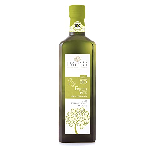 PrimOli Kaltgepresstes Bio Olivenöl IL FRUTTO DELLA VITA aus 100% ITALIENISCHEN BIO OLIVEN, von Biooliven, fruchtig, ideal zu hausgemachter Pasta, gegrilltem Gemüse, Braten oder Bruschetta, 500 ml von PrimOli