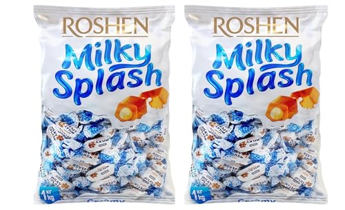 2 x 1kg Milky Splash von Roshen Toffee-Bonbons mit Milchfüllung, krowka von Prima