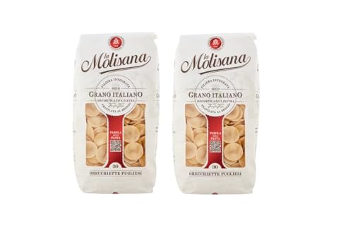 2 x La Molisana Orecchiette Pugliesi N. 30 Pasta Lenta Lavorazione Teigwaren aus Hartweizengrieß Bronze-Zeichnung 500g von Prima