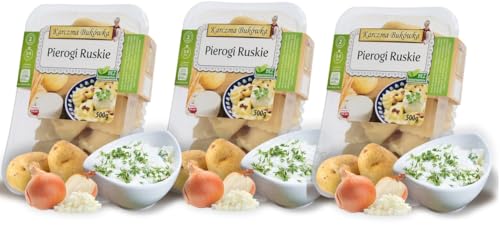 3 Packungen Karczma Bukowka Maultaschen mit Kartoffeln Schichtkäse Hüttenkäse Vegetarisch Pierogi Ruskie 1500g von Prima