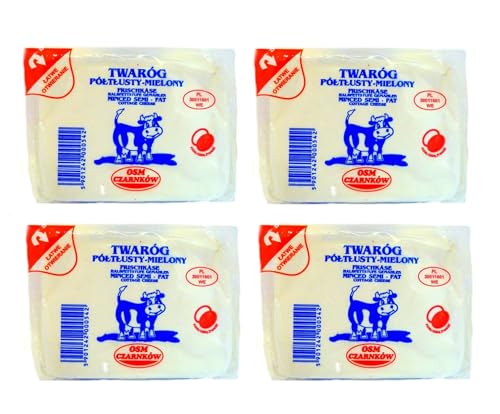 4 Stück jeweils 250g Frischkäse Schichtkäse Halbfettstufe gemahlen Twarog poltlusty mielony 250g 4 sztuki kostka von Prima