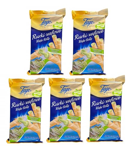 5 x Tago Waffelröhrchen mit Pistazien Creme 150g rurki waflowe pistacja von Prima