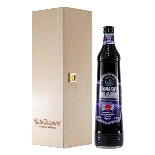 Primakov Black Brombeer-Likör mit Geschenk-Holzkiste von Primakov