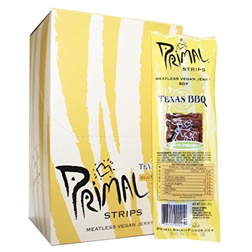 Primal Vegan Jerky | Soy - Texas Barbecue Jerky | 15 x 28g von Primal Spirit Foods