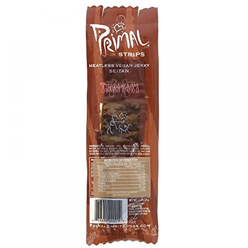 Primal Vegan Jerky | Seitan - Teriyaki Jerky | 5 x 28g von Primal Vegan Jerky