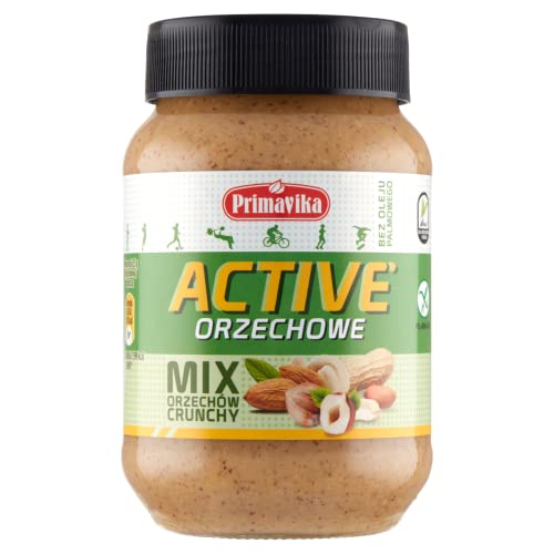 Primavika Masło Orzechowe Active Mix orzechów Crunchy 470g 0,47kg Erdnussbutter Eine Mischung aus knackigen Nüssen von Primavika