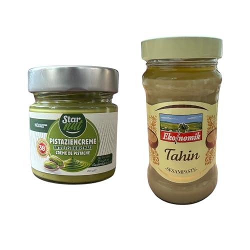 Pistaziencreme 200g + Sesampaste 300g für Dubai Schokolade - Tahini Tahina Sesammus von Prime Chocolate