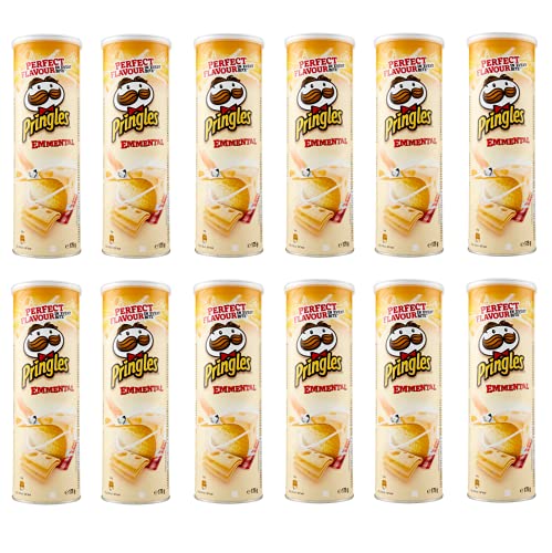 12x Pringles Emmental Knabbergebäck mit Emmental Kase Geschmack Chips 175g von Pringles