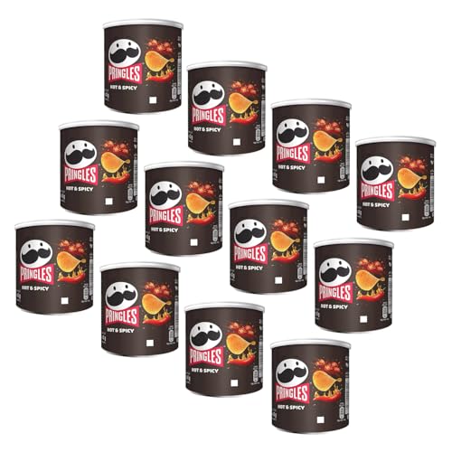 Pringles® | Würziger herzhafter Snack | Glas mit gesalzenen Gewürzchips | Scharfe und würzige Pringles - 12 x 40 Gr von Pringles