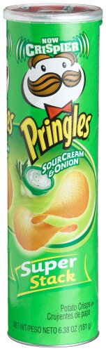 Pringles Super Stack, Sauerrahm & Zwiebel Kartoffelchips, 181 Gramm Dosen(Packung mit 14) von Pringles