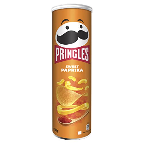 Pringles Sweet Paprika (1 x 185 g) – der unwiderstehliche Snack-Klassiker in der praktischen Dose – knackige Chips mit Paprikageschmack – Pop. Play. Eat. von Pringles