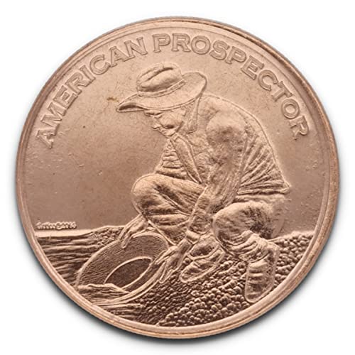 1 oz (AVDP) .999 fein Kupfer Münze "American Prospector" 1 Unze von Private Mint