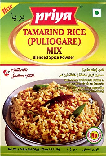 PRIYA Tamarindreis/Pulihora-Pulver - Authentische südindische Gewürzmischung, 50g von Priya