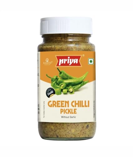 Priya – Grüne Chilli-Pickle – Doppelpack 2 x 300g – Würziger Genuss – Perfekt für Liebhaber scharfer Speisen von Priya