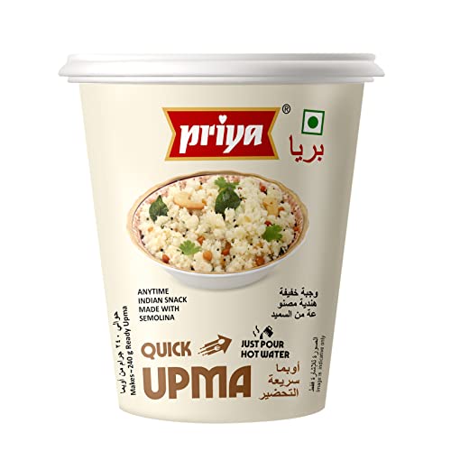 Priya Instant Breakfast (80 g) - Ein nahrhaftes und bequemes Produkt für vielbeschäftigte Menschen (Schnelles Gemüse Upma Cup) von Priya