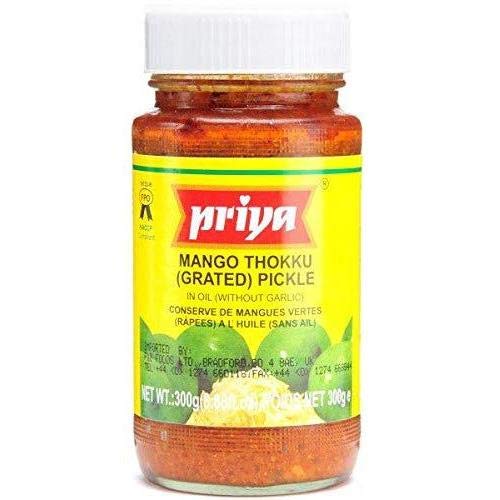 Priya Mango Thokku (gerieben) Pickle (300 g) – Die echte südindische Mango-Gurke von Priya