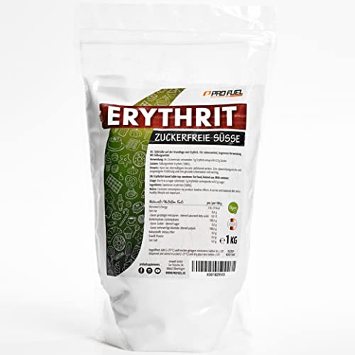 Erythrit 1kg – kalorienfreie Süße als Zucker-Alternative zum Kochen & Backen - 100% zuckerfrei – 0 Kalorien - Zuckerersatz – vegan, zahnfreundlich & natürlich von ProFuel