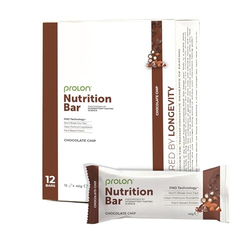 ProLon - Nutrition Bar - 12 x 40g Riegel - Vegetarisch und Glutenfrei - Kompatibel mit der Keto Diät - Hergestellt in Italien - Schokoladenflocken von ProLon