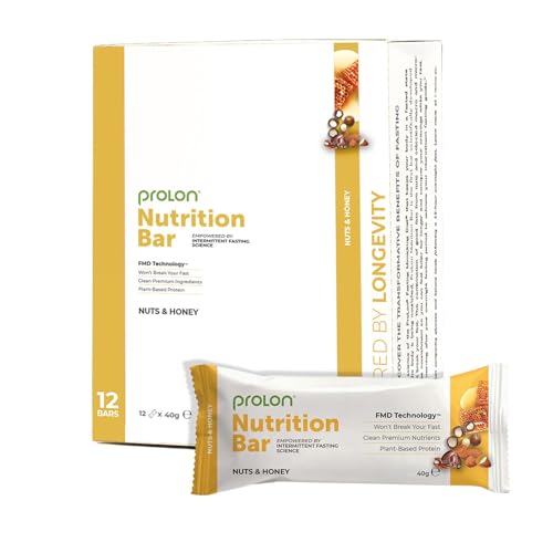 ProLon - Nutrition Bar - Intermittent Fasting Bar - 12 x 40g Riegel - Vegetarisch und Glutenfrei - Kompatibel mit Keto Diät - Hergestellt in Italien - Walnüsse und Honig von ProLon