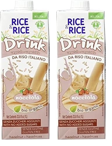 RICE&RICE Reisgetränk mit Haselnuss (1 x 1 l) (Packung mit 2) von Probios