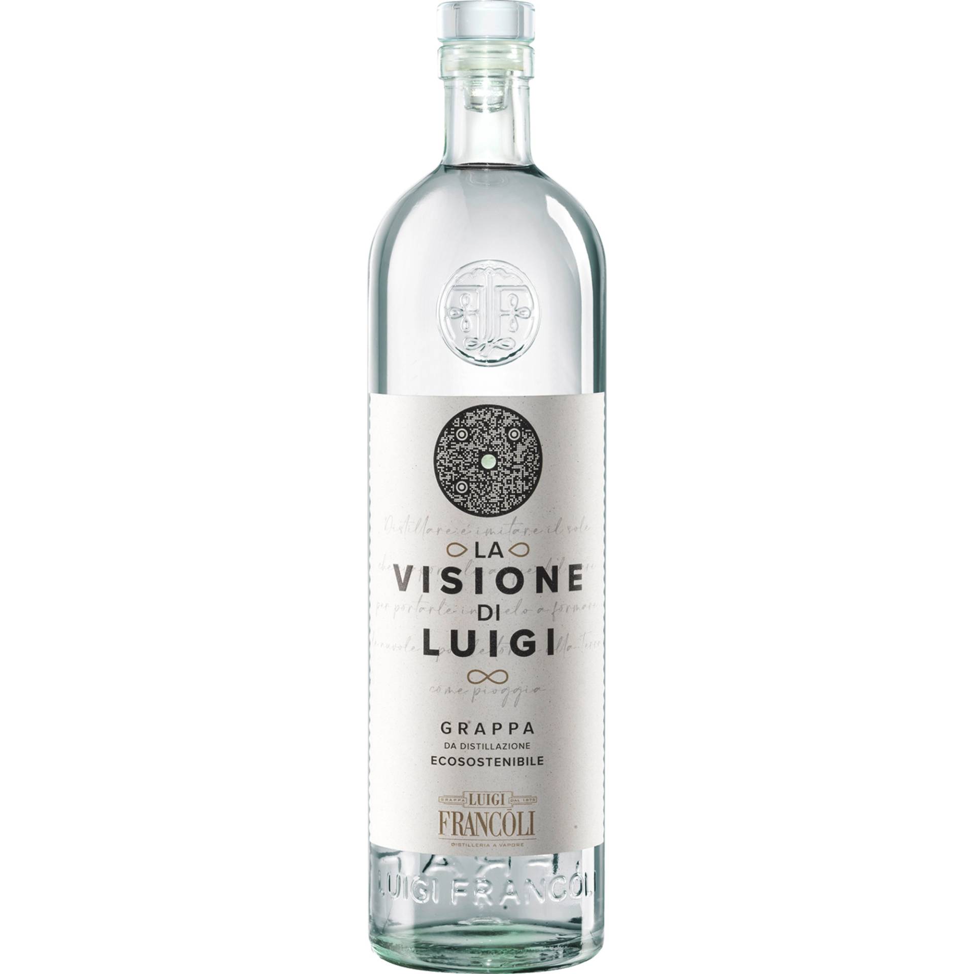 Luigi Francoli Grappa La Visione di Luigi, Italien, 0,5 L, 40% Vol., Spirituosen von Prodotto e messa in bottiglia da Distillerie Francoli Via Romagna No 20 Ghemme (NO) Italia