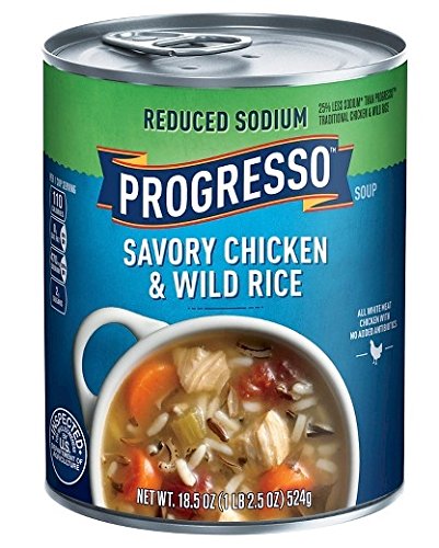 Progresso Savory Chicken & Wild Rice Soup mit reduziertem Natrium, 535 ml, 2 Stück von Progresso